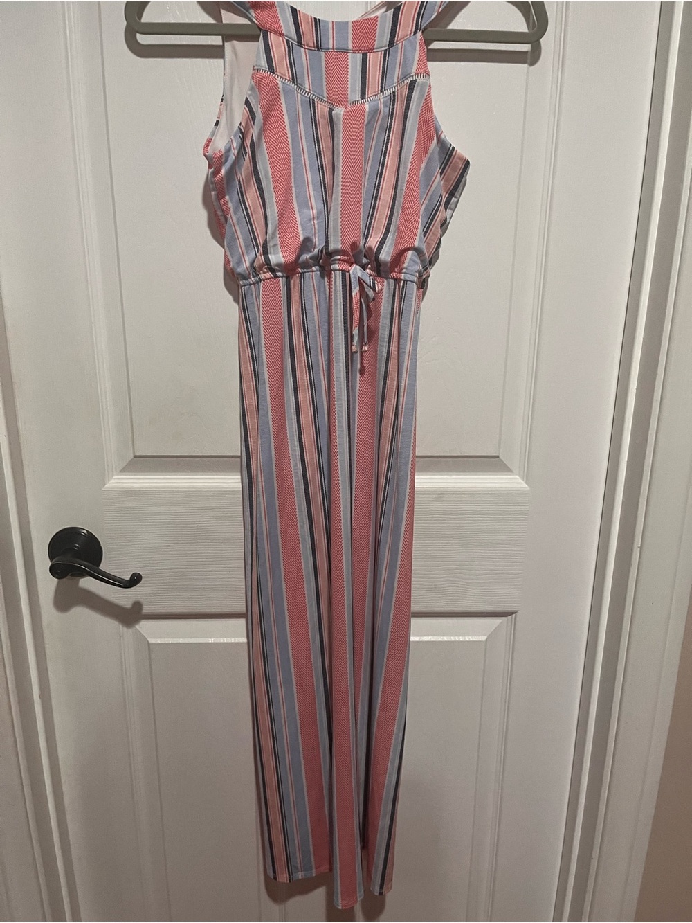 Trixxi Striped Halter Dress in Pink, Blue & White Stripes